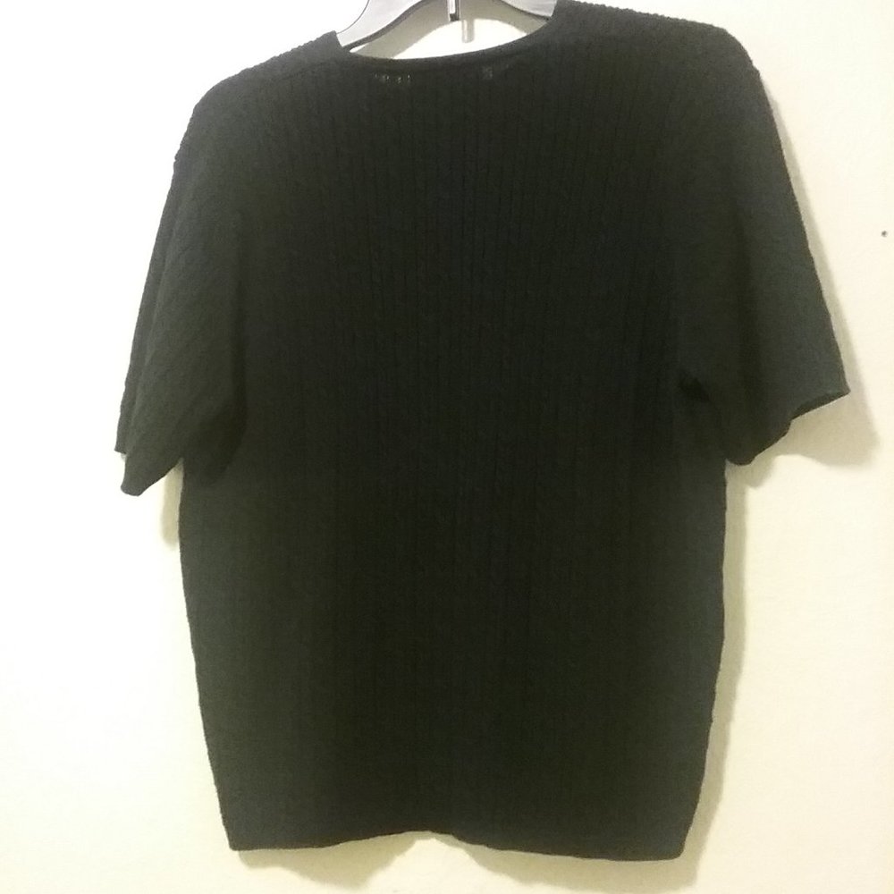 Vintage Pendleton Black 100% Cotton Cable Knit Sweater - Picture 7 of 13